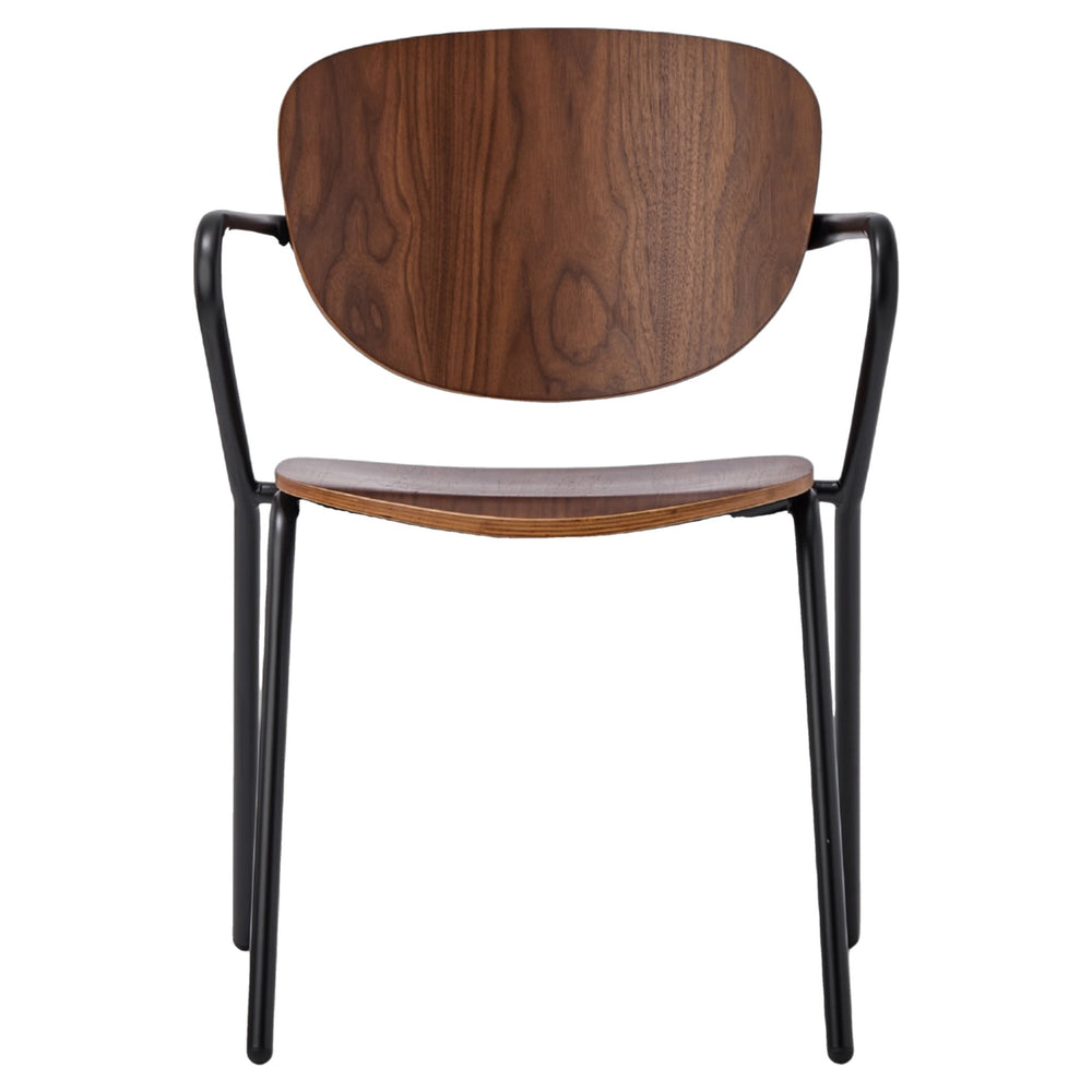 Holzstuhl Dublin mit Armlehnen Metallgestell