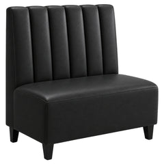 Sitzbank Tara 120 cm Kunstleder Schwarz mit Stollenfüßen