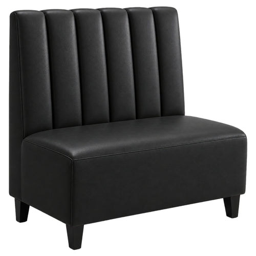 Sitzbank Tara 120 cm Kunstleder Schwarz mit Stollenfüßen