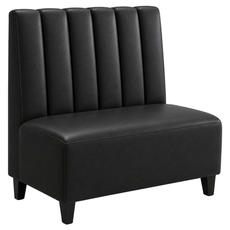 Sitzbank Tara 120 cm Kunstleder Schwarz mit Stollenfüßen
