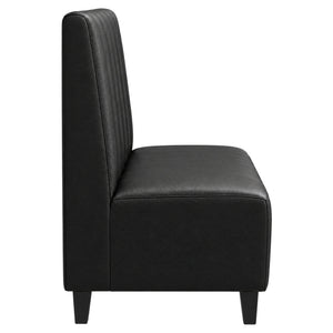 Sitzbank Tara 120 cm Kunstleder Schwarz mit Stollenfüßen