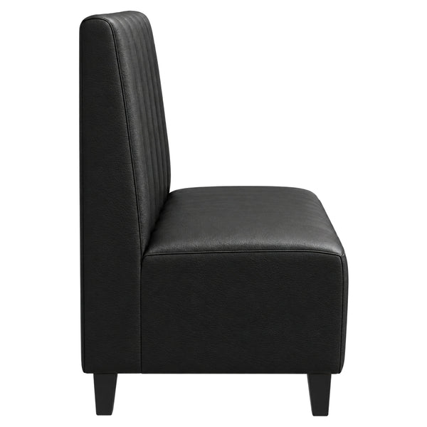 Sitzbank Tara 120 cm Kunstleder Schwarz mit Stollenfüßen