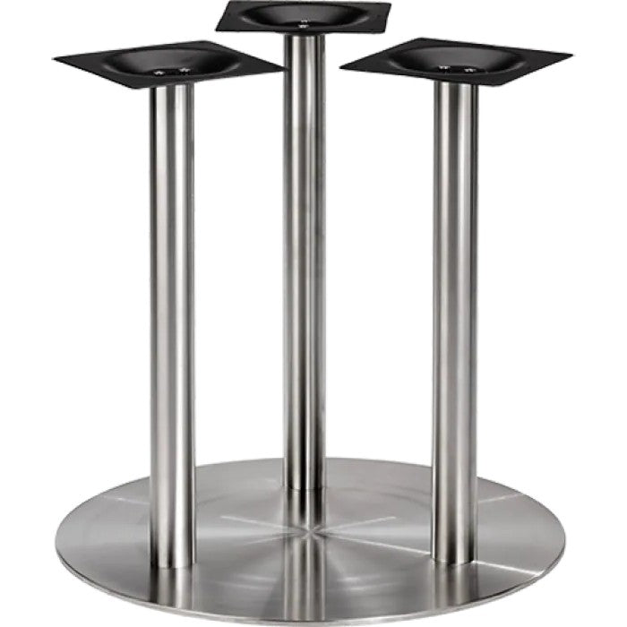Tischgestell Edelstahl rund ø72 Dreisäule 72cm