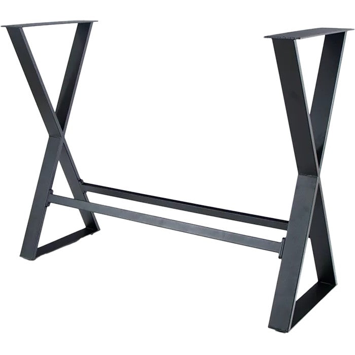 Stehtischgestell Stahl X-Form mit Fußablage 105cm